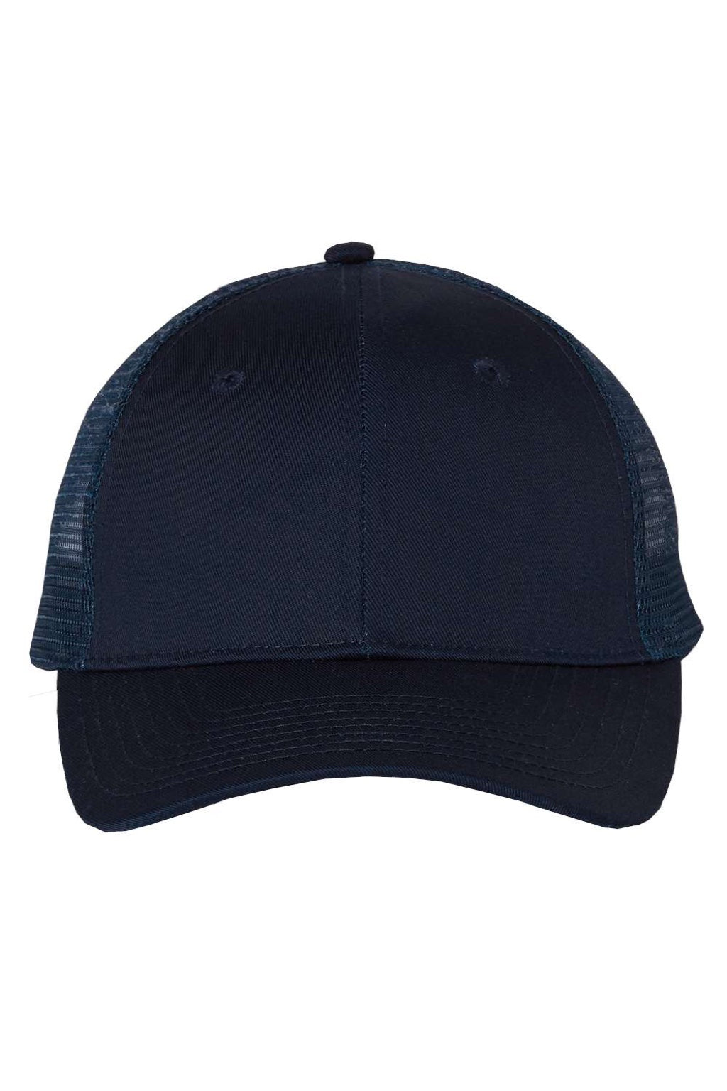Valucap Hats VC400 Mens Mesh Back Twill Snapback Trucker Hat Navy Blue Flat Front