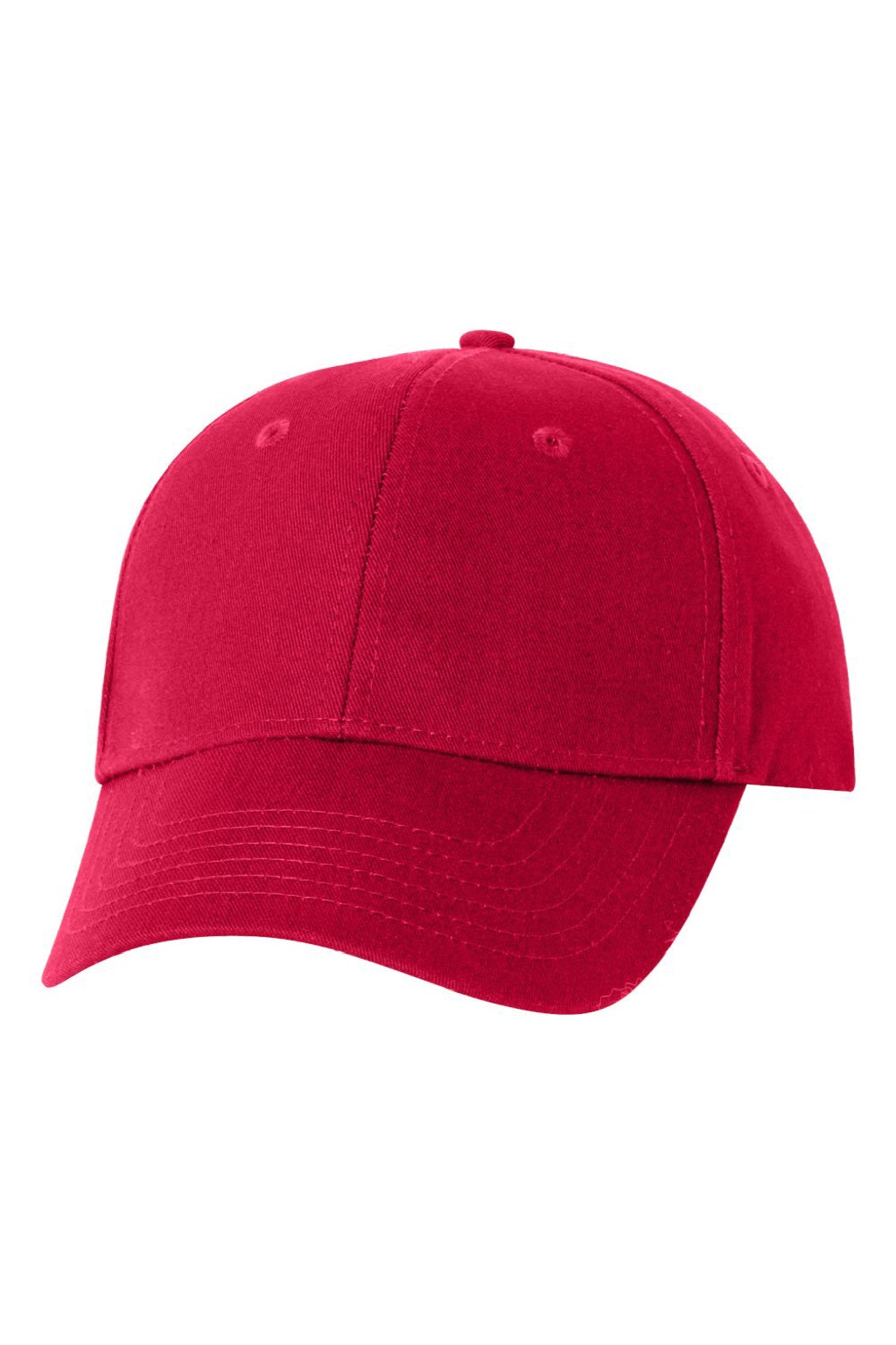 Valucap Hats VC600 Mens Chino Adjustable Hat Red Flat Front