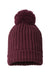 Richardson 143R Mens Chunky Cable Beanie Burgundy Flat Front