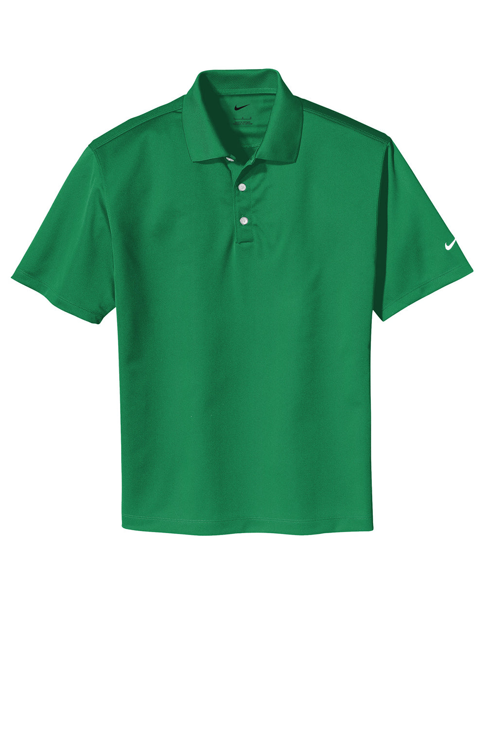 Nike 203690 Mens Tech Basic Dri-Fit Moisture Wicking Short Sleeve Polo Shirt Lucky Green Flat Front