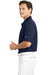 Nike 203690 Mens Tech Basic Dri-Fit Moisture Wicking Short Sleeve Polo Shirt Midnight Navy Blue Model Side