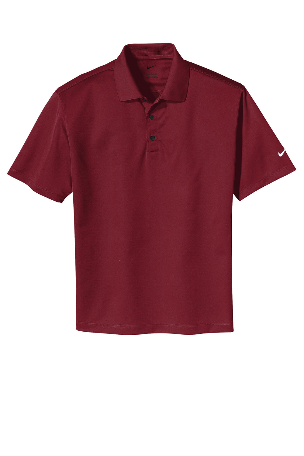 Nike 203690 Mens Tech Basic Dri-Fit Moisture Wicking Short Sleeve Polo Shirt Team Red Flat Front