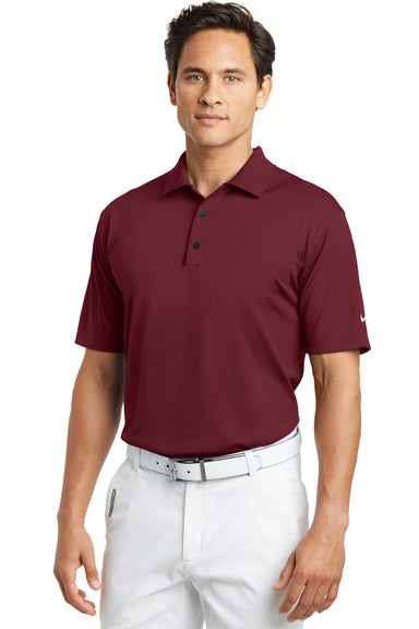 Nike 203690 Mens Tech Basic Dri-Fit Moisture Wicking Short Sleeve Polo Shirt Team Red Model Front