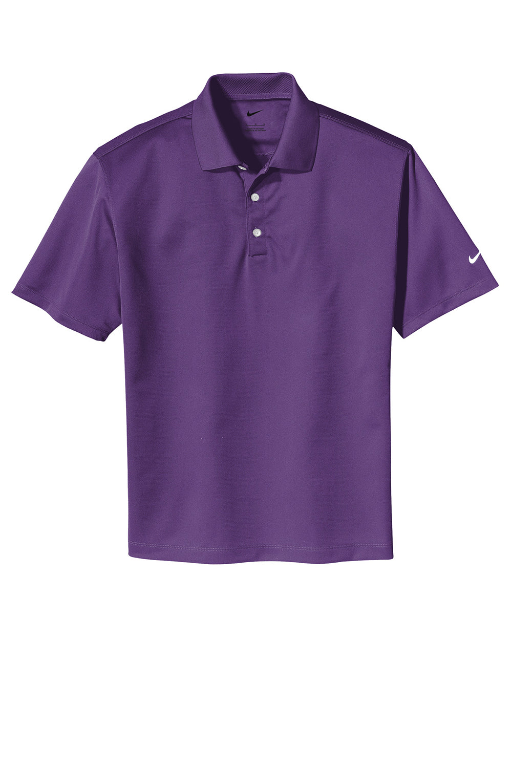 Nike 203690 Mens Tech Basic Dri-Fit Moisture Wicking Short Sleeve Polo Shirt Varsity Purple Flat Front