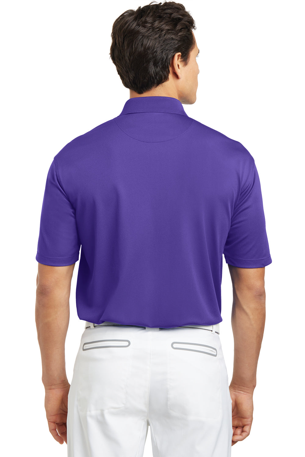 Nike 203690 Mens Tech Basic Dri-Fit Moisture Wicking Short Sleeve Polo Shirt Varsity Purple Model Back