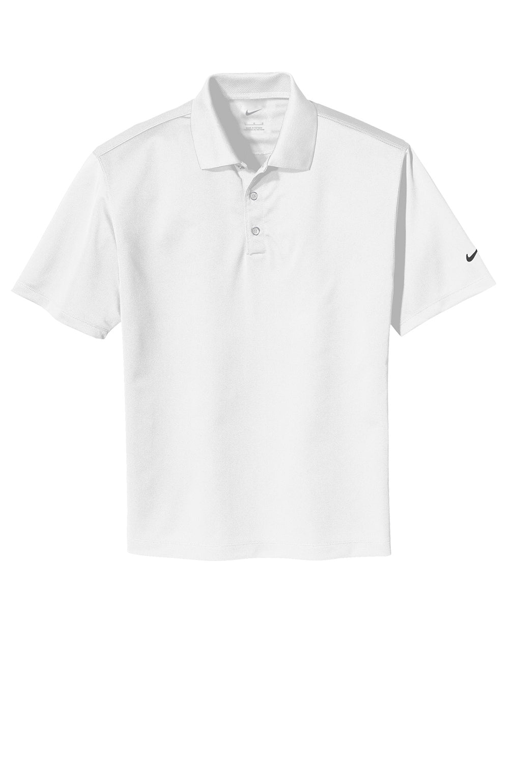 Nike 203690 Mens Tech Basic Dri-Fit Moisture Wicking Short Sleeve Polo Shirt White Flat Front