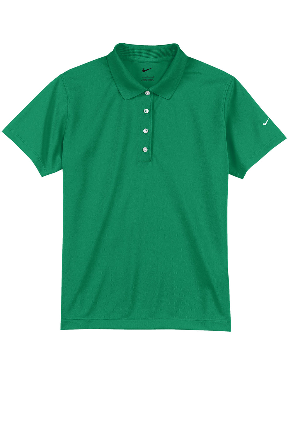 Nike 203697 Womens Tech Basic Dri-Fit Moisture Wicking Short Sleeve Polo Shirt Lucky Green Flat Front