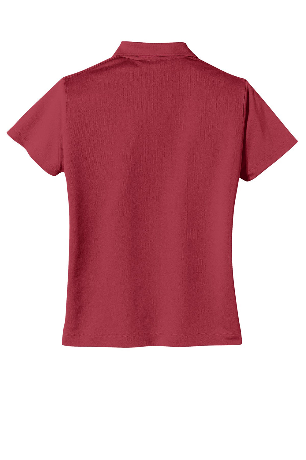 Nike 203697 Womens Tech Basic Dri-Fit Moisture Wicking Short Sleeve Polo Shirt Pro Red Flat Back