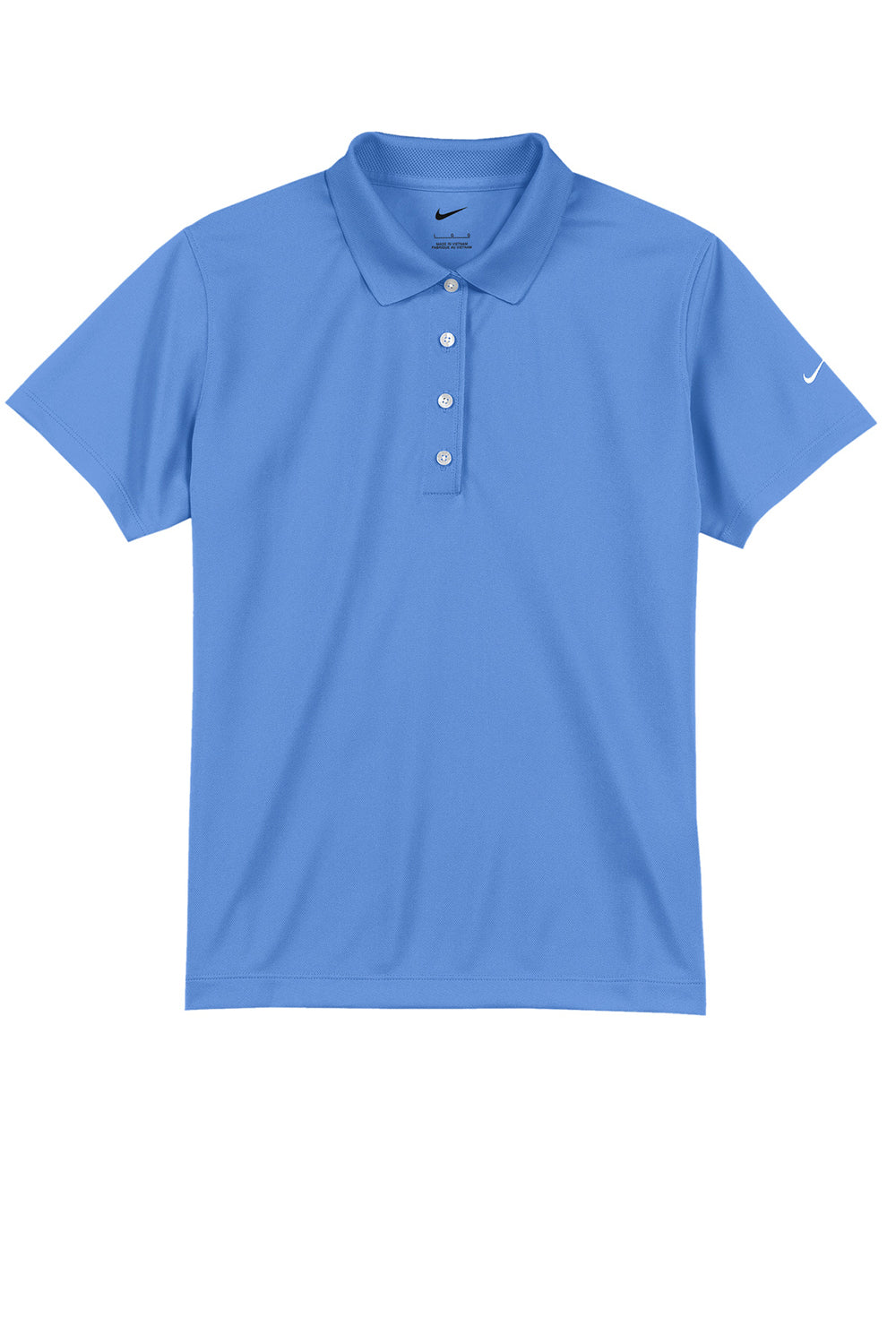 Nike 203697 Womens Tech Basic Dri-Fit Moisture Wicking Short Sleeve Polo Shirt University Blue Flat Front