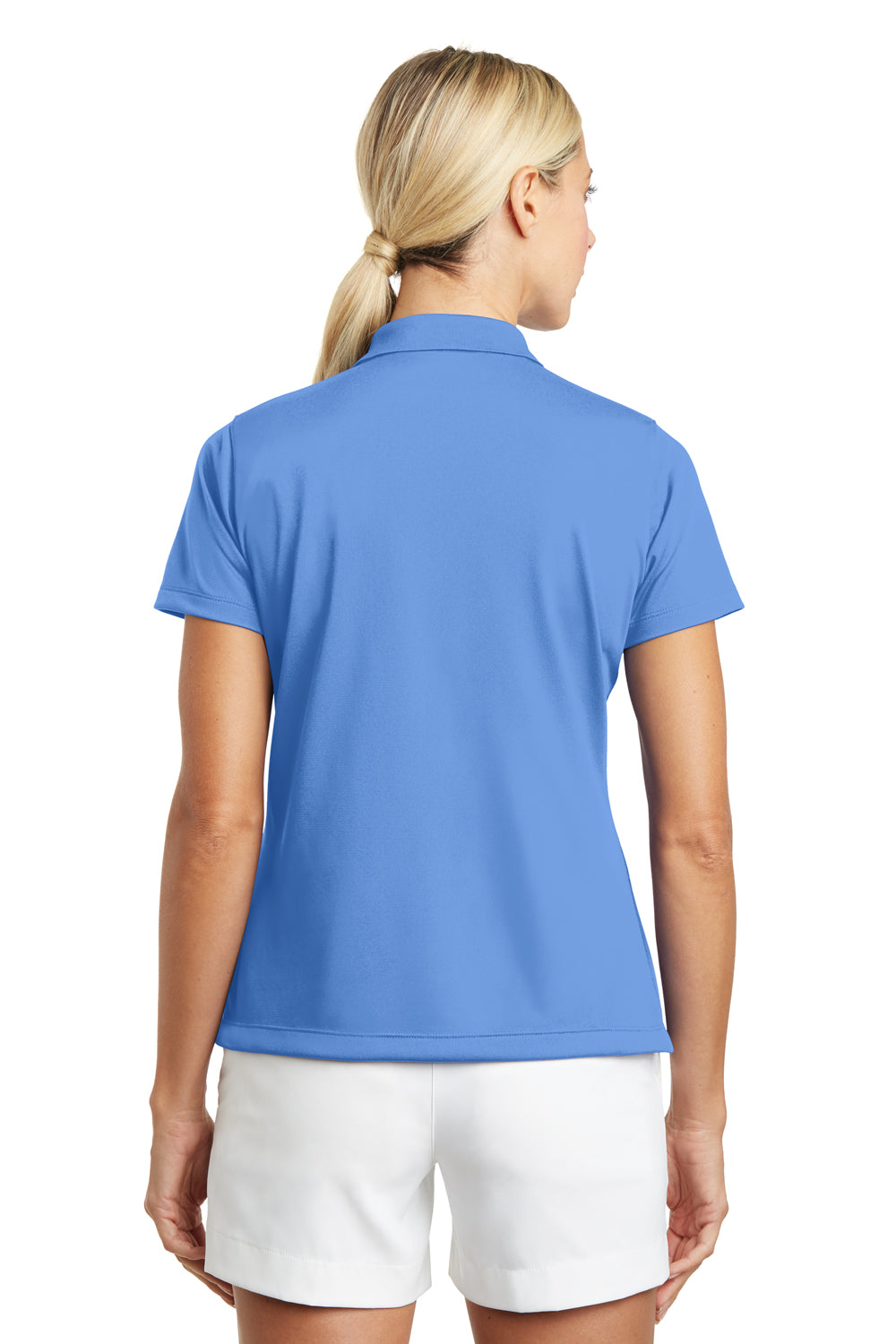 Nike 203697 Womens Tech Basic Dri-Fit Moisture Wicking Short Sleeve Polo Shirt University Blue Model Back