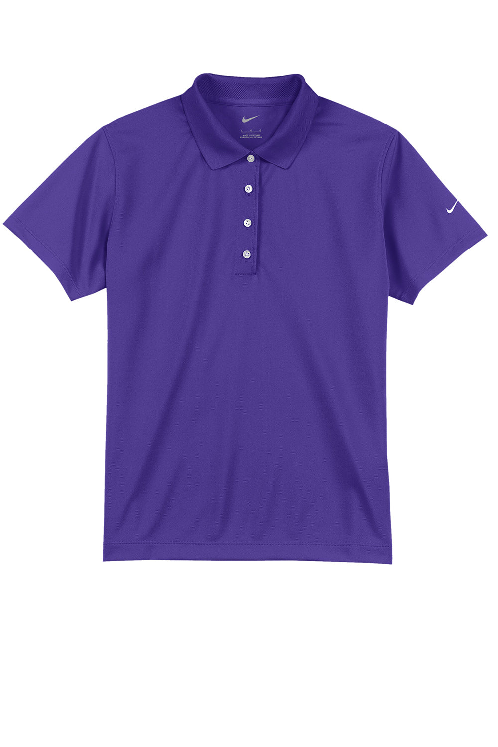 Nike 203697 Womens Tech Basic Dri-Fit Moisture Wicking Short Sleeve Polo Shirt Varsity Purple Flat Front