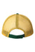 Valucap Hats AH80 Mens Bio-Washed Adjustable Trucker Hat Dark Green/Gold Flat Back