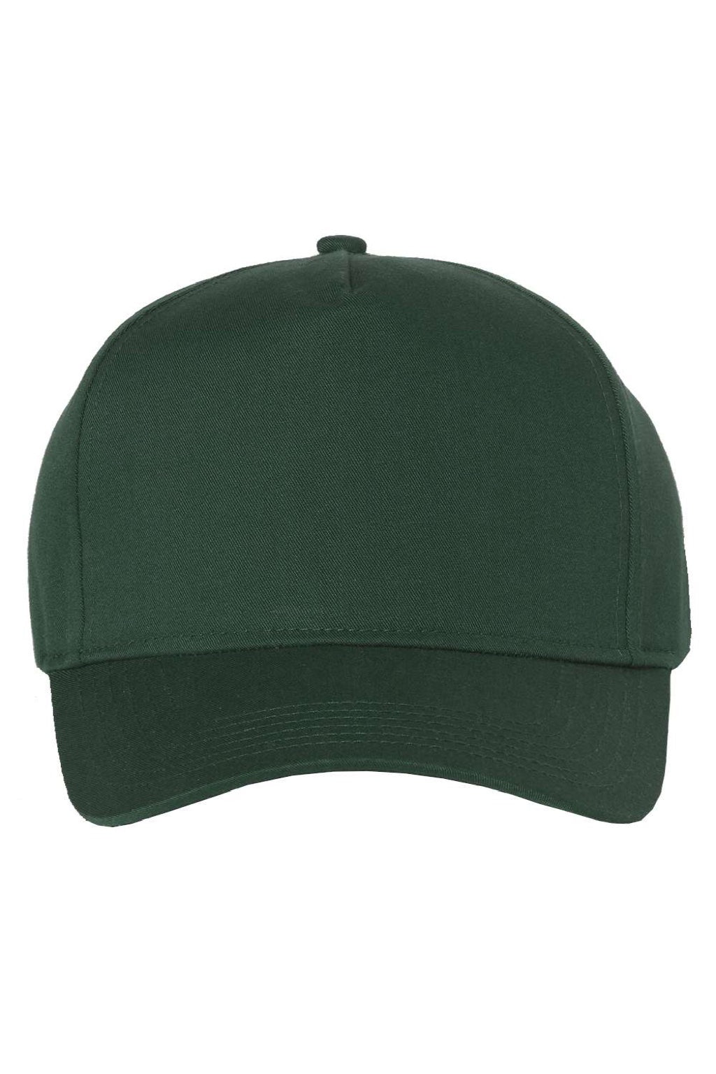 Valucap Hats 8869 Mens 5 Panel Twill Snapback Hat Forest Green Flat Front