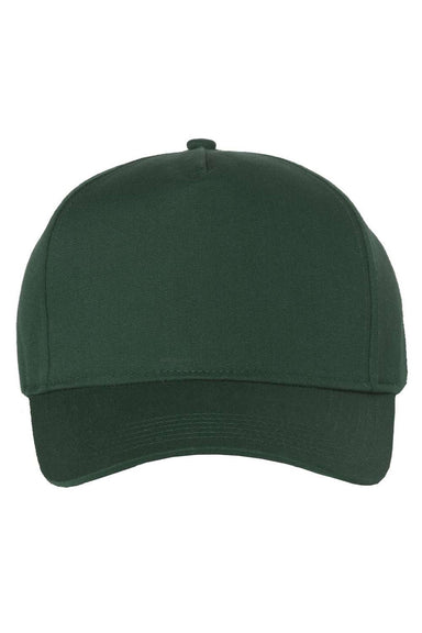 Valucap Hats 8869 Mens 5 Panel Twill Snapback Hat Forest Green Flat Front