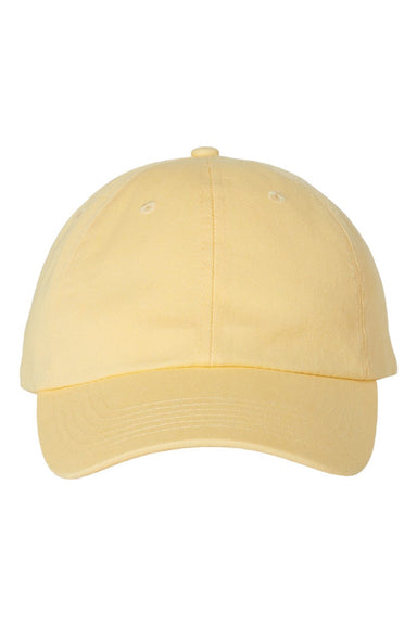 Valucap Hats VC300A Mens Adult Bio-Washed Classic Adjustable Dad Hat Butter Yellow Flat Front