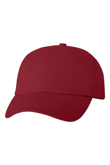 Valucap Hats VC300A Mens Adult Bio-Washed Classic Adjustable Dad Hat Cardinal Red Flat Front