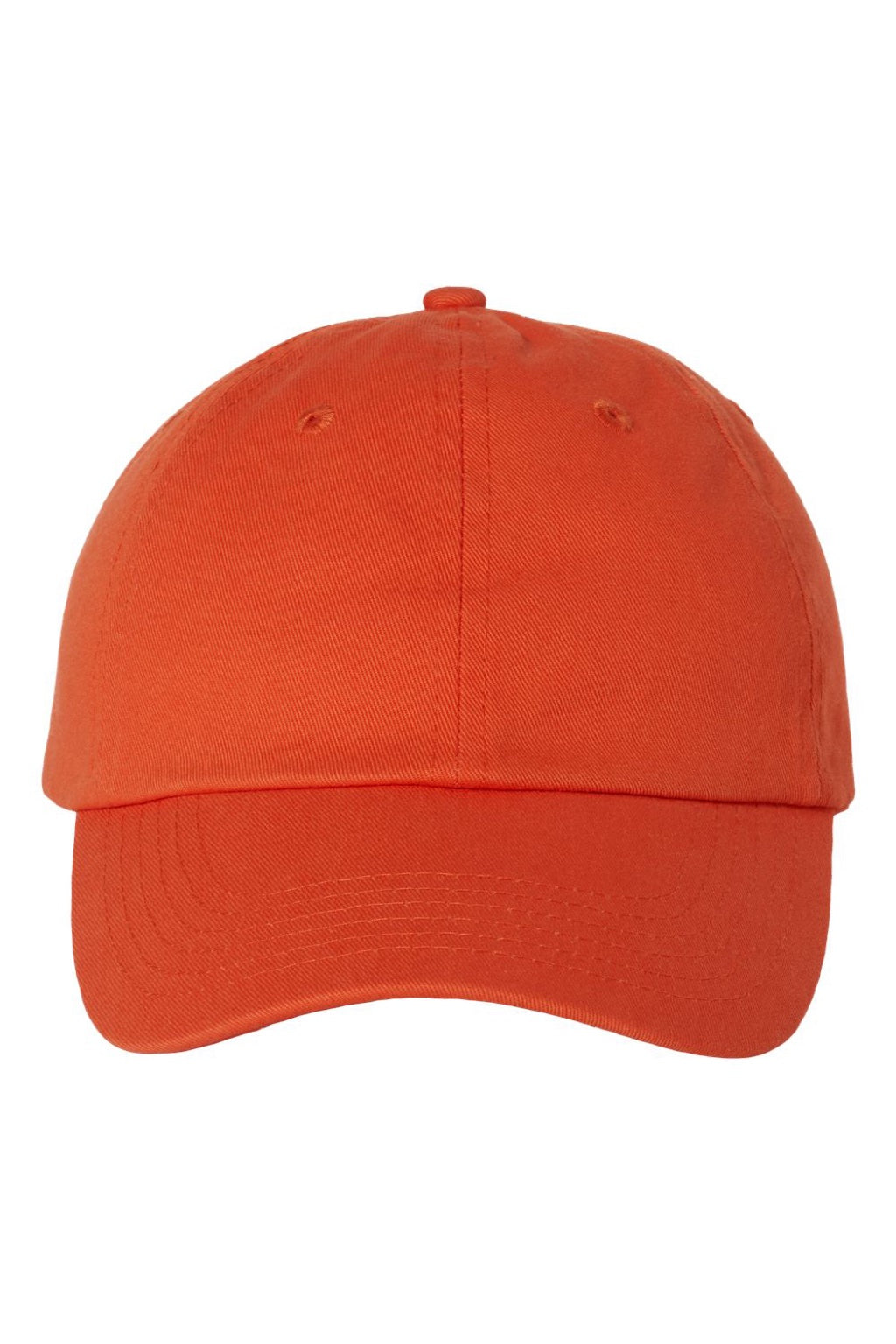 Valucap Hats VC300A Mens Adult Bio-Washed Classic Adjustable Dad Hat Orange Flat Front