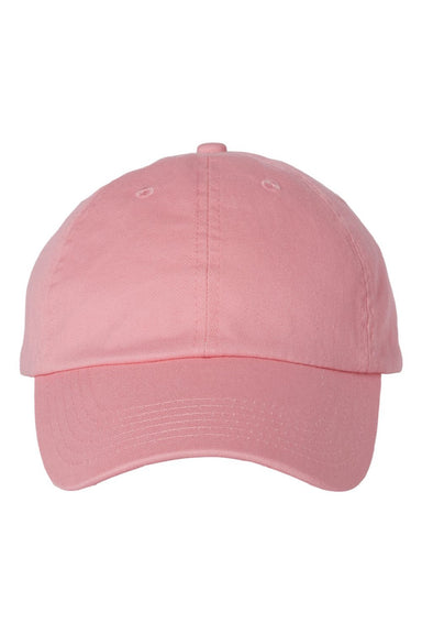 Valucap Hats VC300A Mens Adult Bio-Washed Classic Adjustable Dad Hat Pink Flat Front