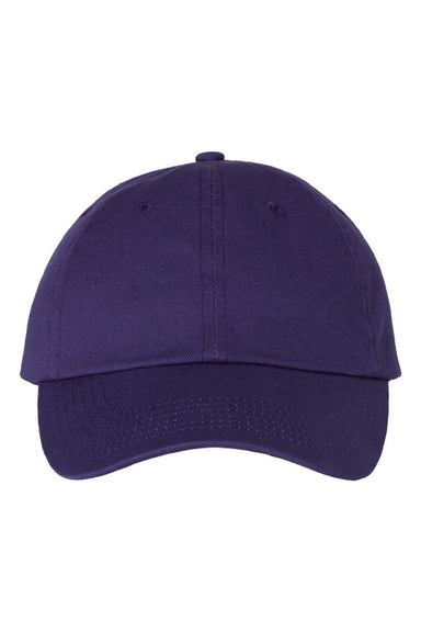 Valucap Hats VC300A Mens Adult Bio-Washed Classic Adjustable Dad Hat Purple Flat Front