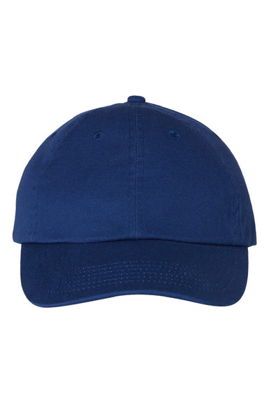 Valucap Hats VC300A Mens Adult Bio-Washed Classic Adjustable Dad Hat Royal Blue Flat Front