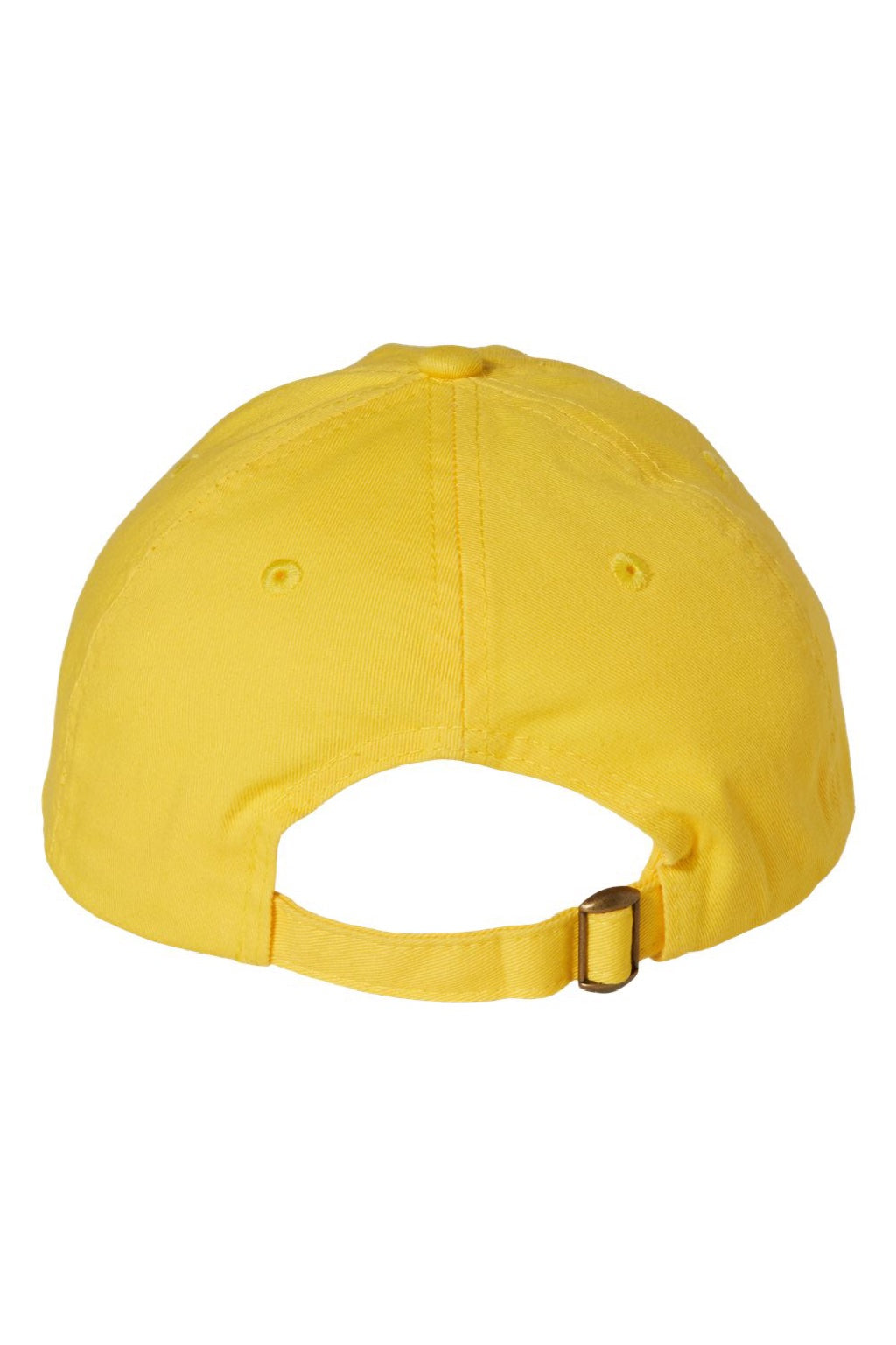 Valucap Hats VC300A Mens Adult Bio-Washed Classic Adjustable Dad Hat Yellow Flat Back