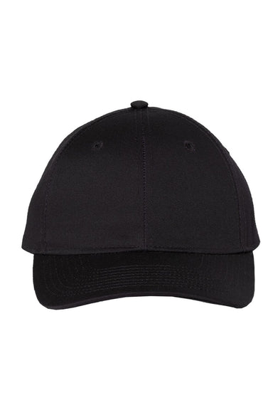 Valucap Hats VC100 Mens Twill Snapback Hat Black Flat Front