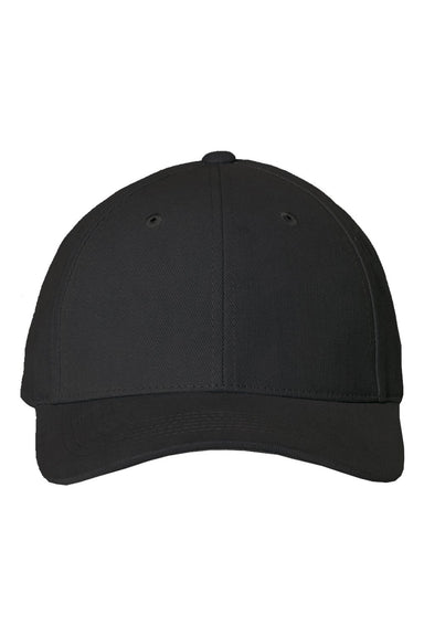 Sportsman 9910 Mens Heavy Brushed Twill Structured Hat Black Flat Front