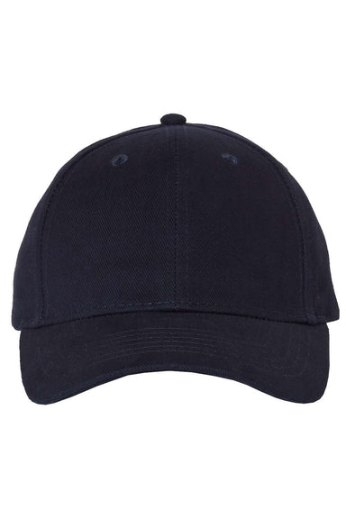 Sportsman 9910 Mens Heavy Brushed Twill Structured Hat Navy Blue Flat Front