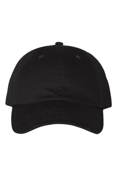Valucap Hats VC200 Mens Brushed Twill Adjustable Hat Black Flat Front