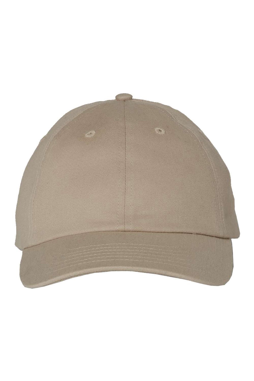 Valucap Hats VC200 Mens Brushed Twill Adjustable Hat Khaki Brown Flat Front