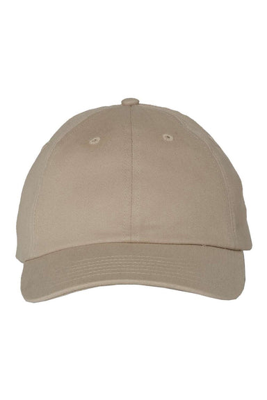 Valucap Hats VC200 Mens Brushed Twill Adjustable Hat Khaki Brown Flat Front