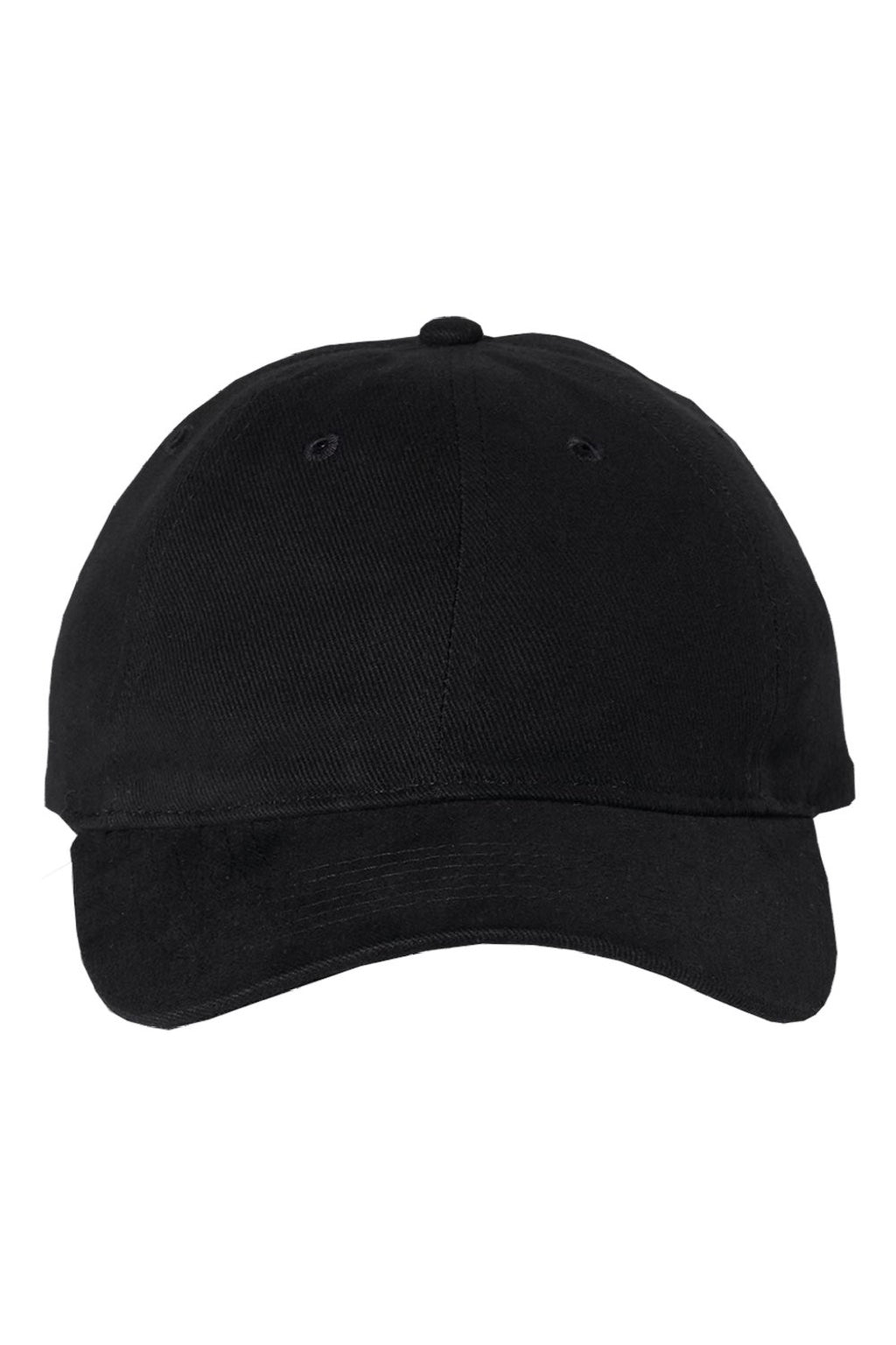 Valucap Hats 9610 Mens Heavy Brushed Twill Adjustable Hat Black Flat Front