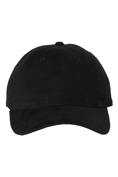 Sportsman 9610 Mens Heavy Brushed Twill Unstructured Hat Black Flat Front