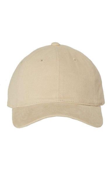 Valucap Hats 9610 Mens Heavy Brushed Twill Adjustable Hat Khaki Brown Flat Front