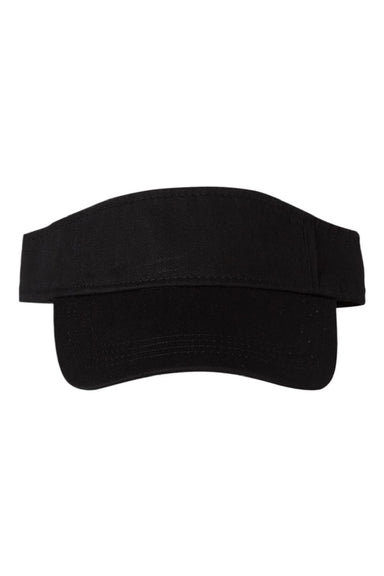 Valucap Hats VC500 Mens Bio-Washed Adjustable Visor Black Flat Front