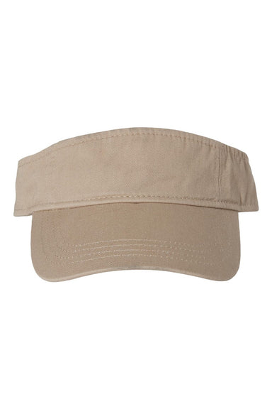 Valucap Hats VC500 Mens Bio-Washed Adjustable Visor Khaki Brown Flat Front
