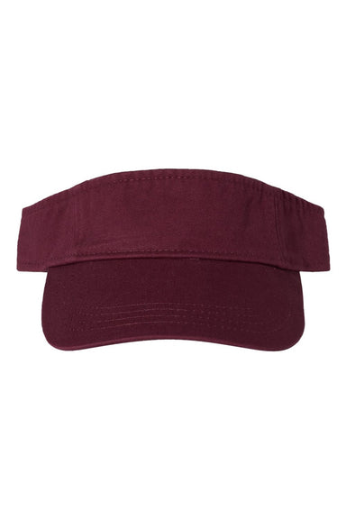 Valucap Hats VC500 Mens Bio-Washed Adjustable Visor Maroon Flat Front