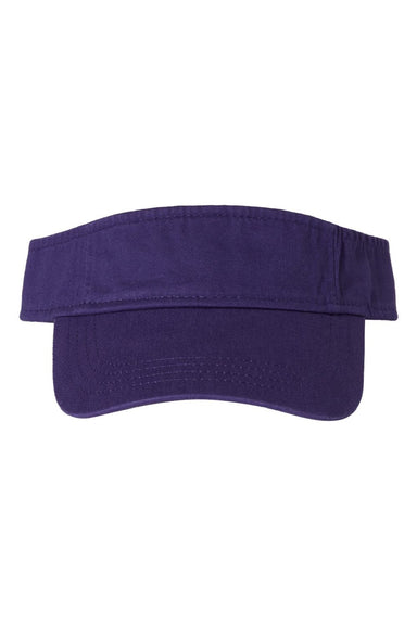 Valucap Hats VC500 Mens Bio-Washed Adjustable Visor Purple Flat Front