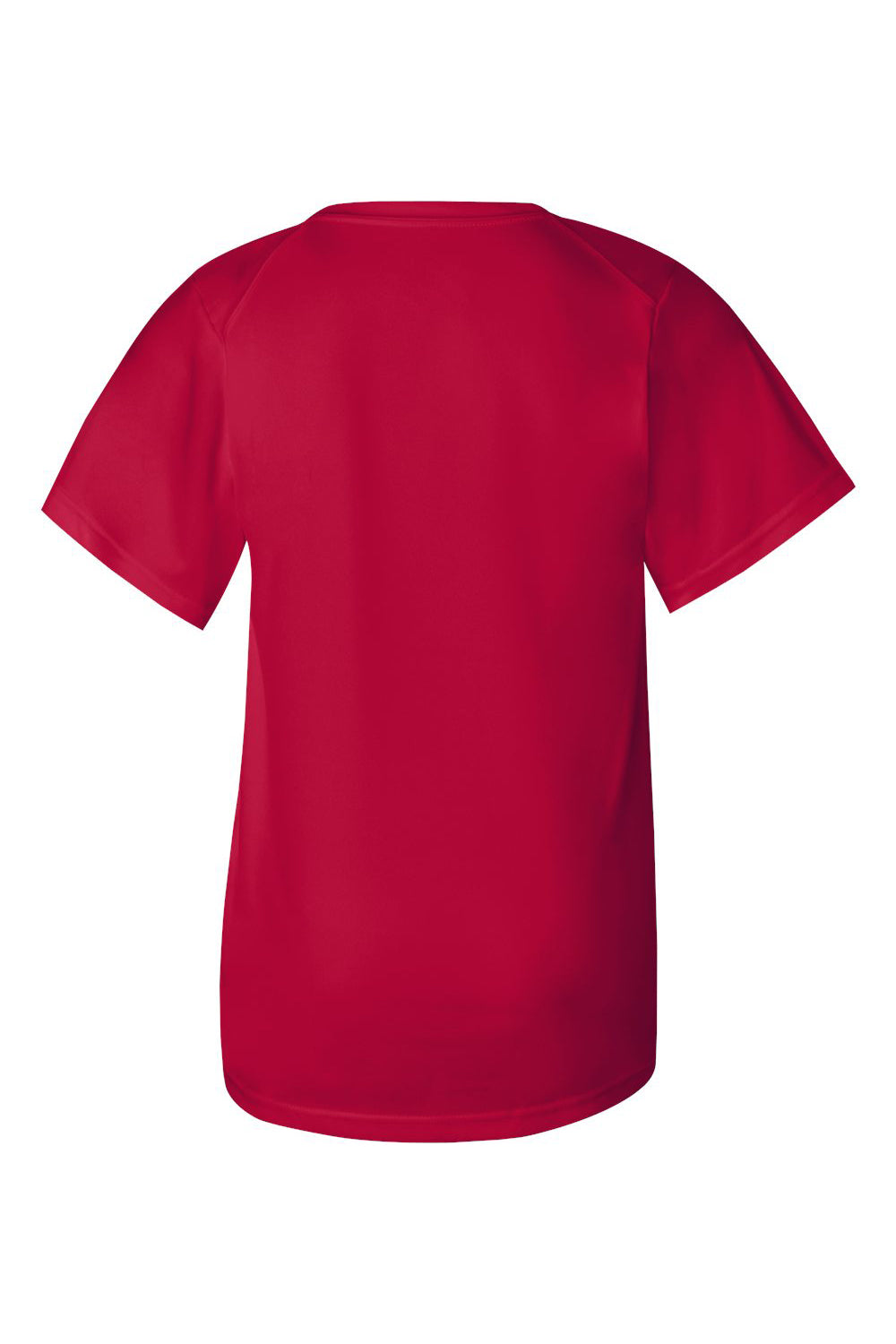 Badger 2120 Youth B-Core Moisture Wicking Short Sleeve Crewneck T-Shirt Red Flat Back
