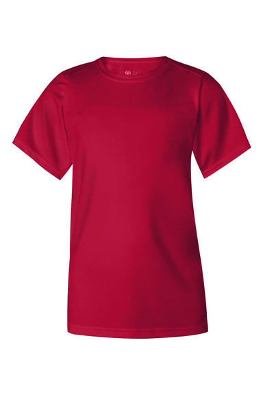 Badger 2120 Youth B-Core Moisture Wicking Short Sleeve Crewneck T-Shirt Red Flat Front