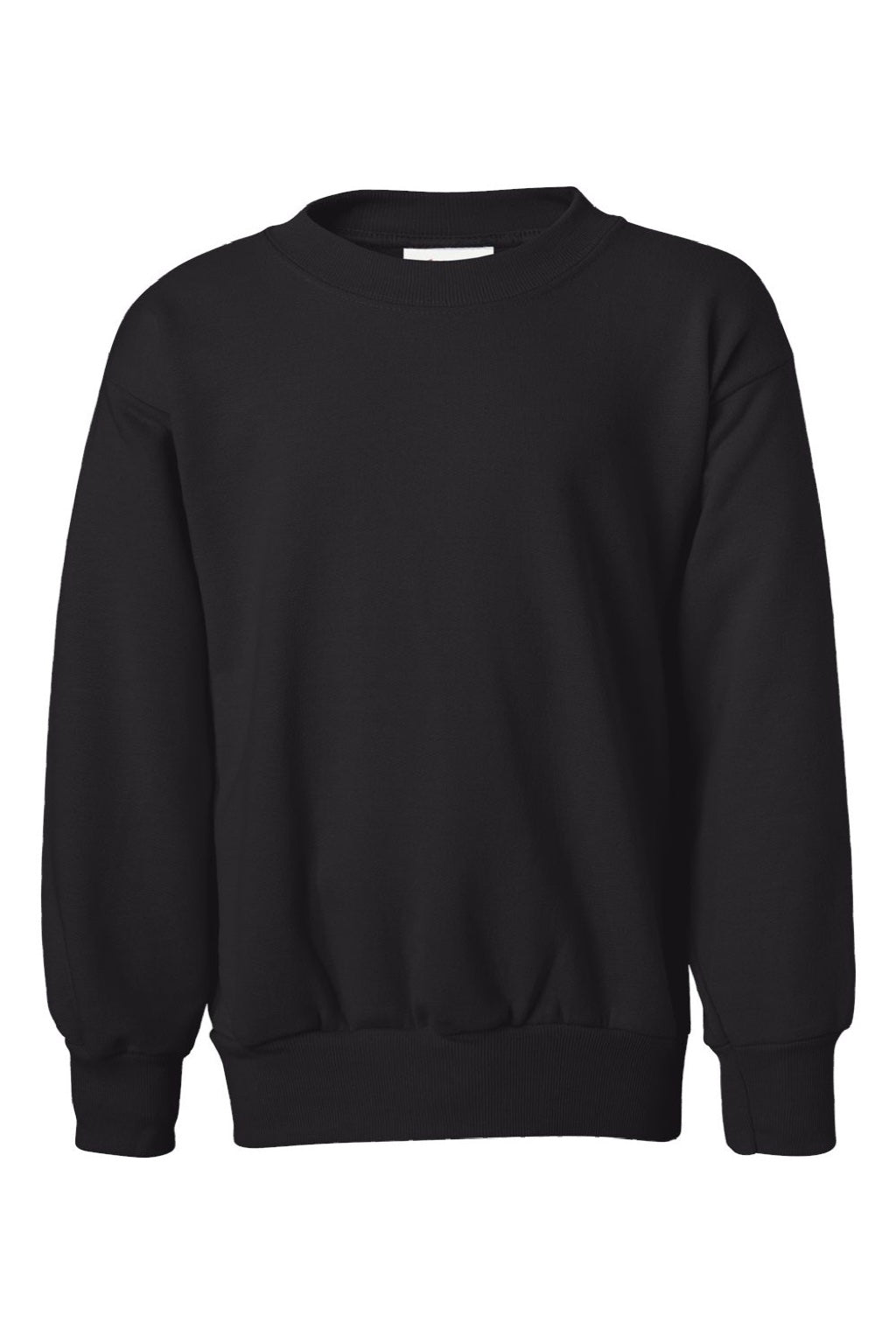 Hanes P360 Youth Ecosmart Crewneck Sweatshirt Black Flat Front