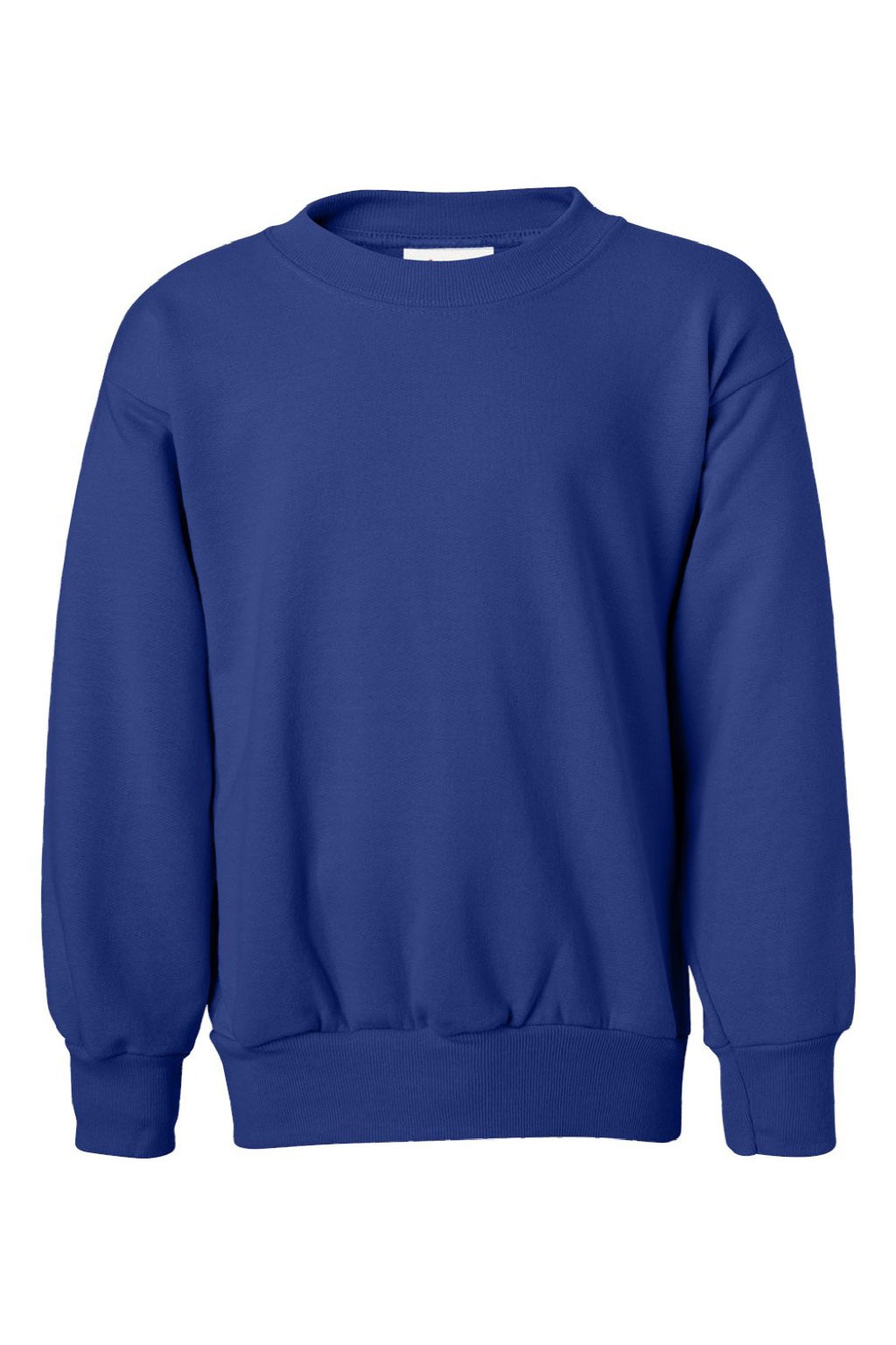 Hanes P360 Youth Ecosmart Pill Resistant Crewneck Sweatshirt Deep Royal Blue Flat Front