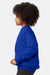 Hanes P360 Youth Ecosmart Pill Resistant Crewneck Sweatshirt Deep Royal Blue Model Side