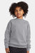 Hanes P360 Youth Ecosmart Crewneck Sweatshirt Light Steel Grey Model Front