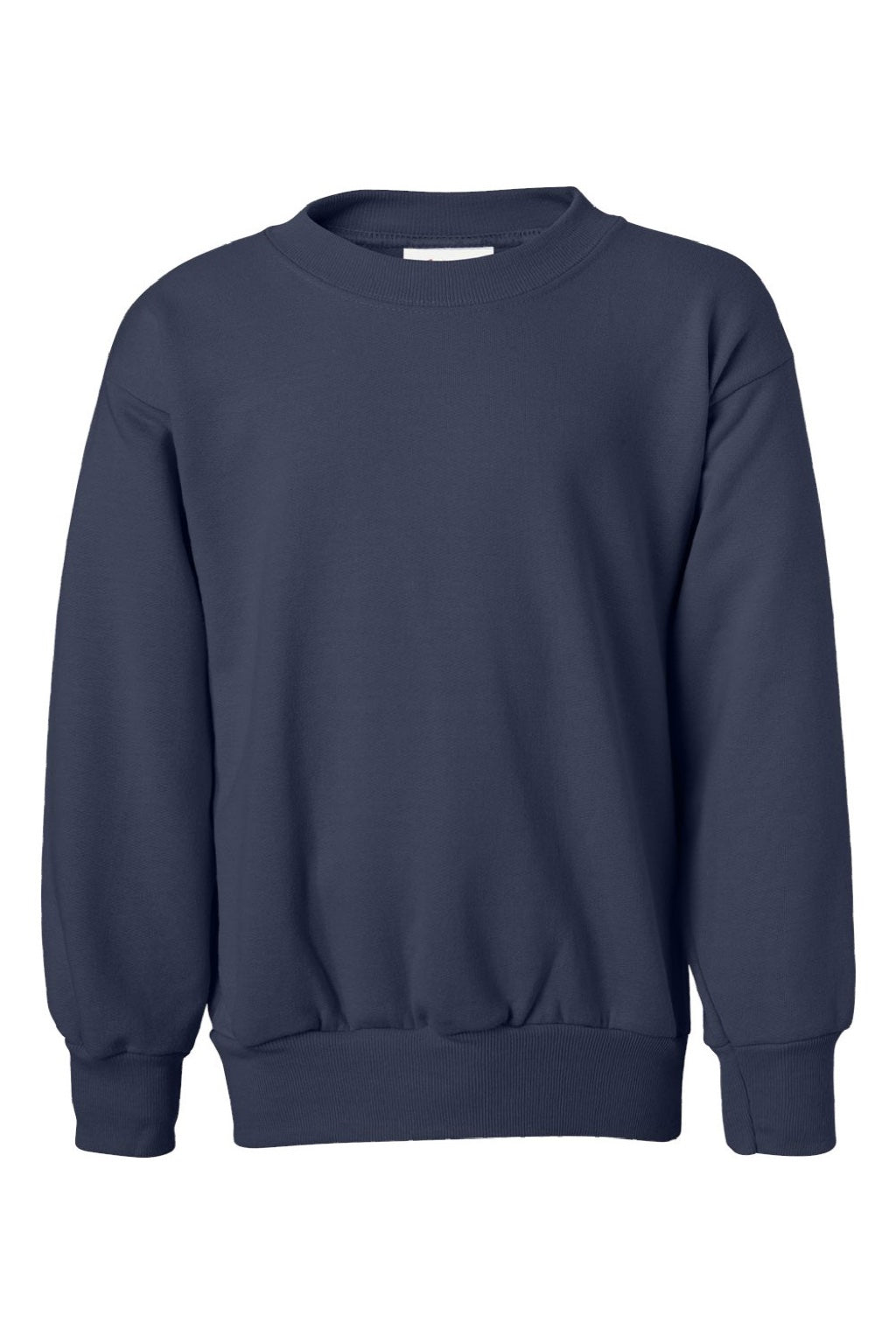 Hanes P360 Youth Ecosmart Crewneck Sweatshirt Navy Blue Flat Front