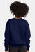 Hanes P360 Youth Ecosmart Crewneck Sweatshirt Navy Blue Model Back