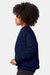 Hanes P360 Youth Ecosmart Crewneck Sweatshirt Navy Blue Model Side