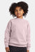 Hanes P360 Youth Ecosmart Crewneck Sweatshirt Pale Pink Model Front