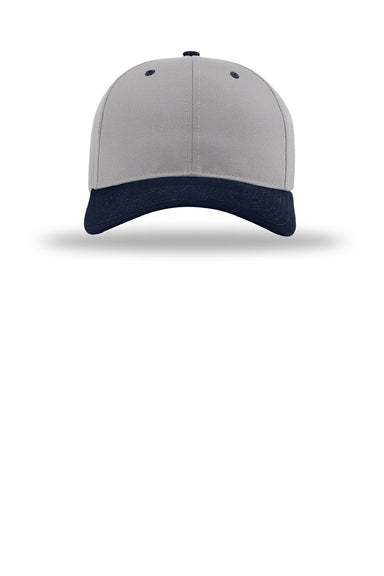 Richardson Hats 212 Mens Pro Twill Snapback Hat Grey/Grey/Navy Blue Flat Front