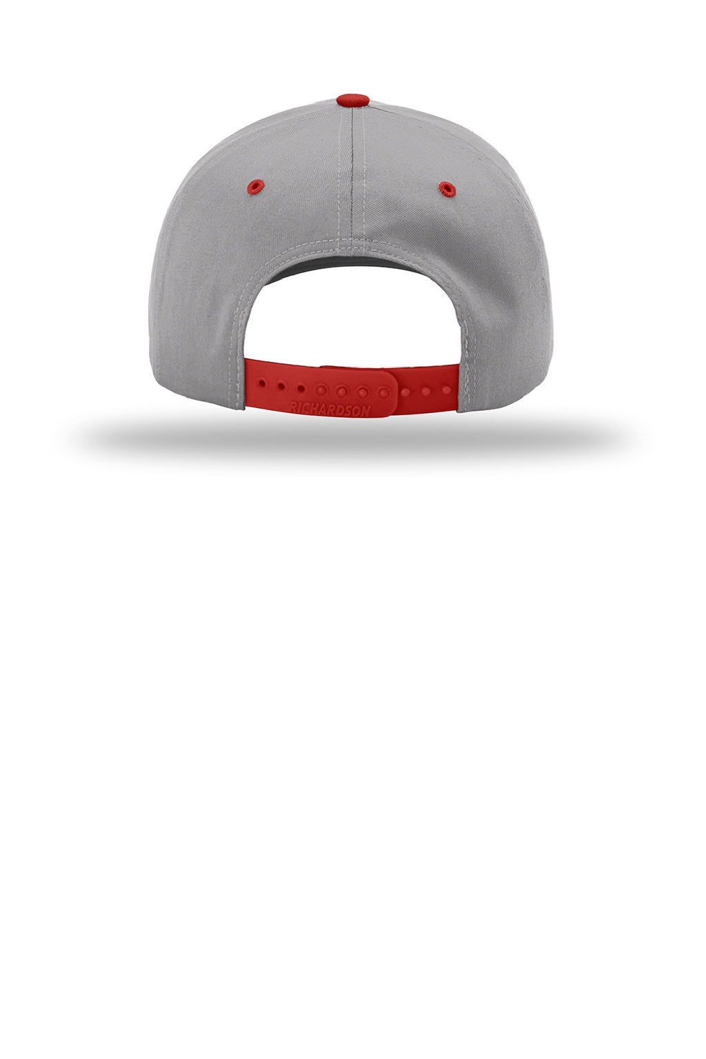 Richardson Hats 212 Mens Pro Twill Snapback Hat Grey/Grey/Red Flat Back